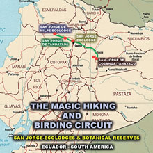 the magic hiking & birding circuit map  - san jorge eco-lodge quito ecuador birding